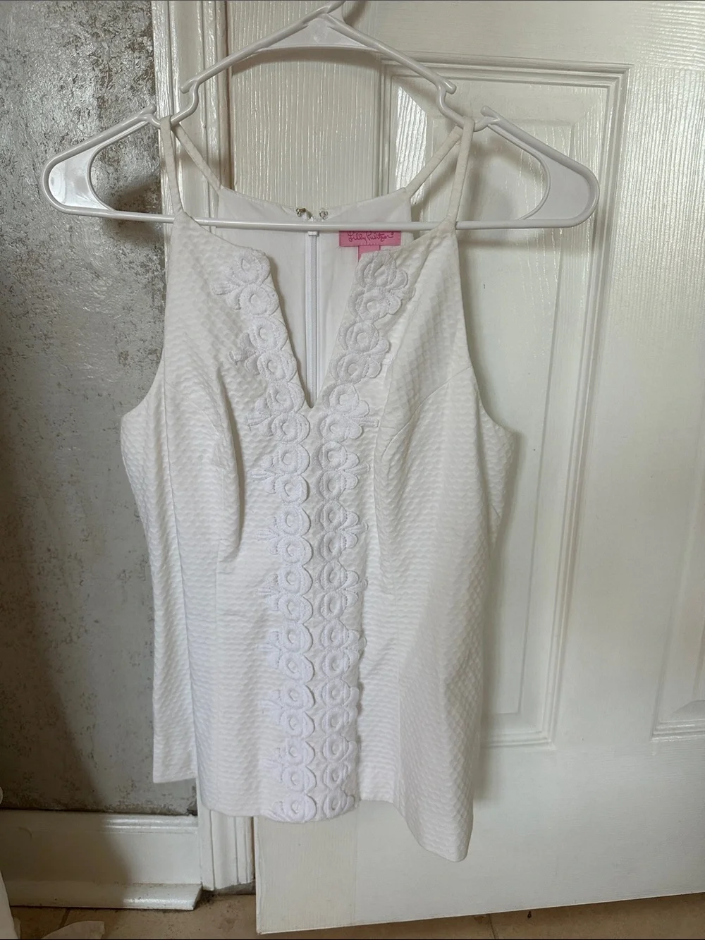 Lilly Pulitzer White Lace-Trim V-Neck Sleeveless Camisole